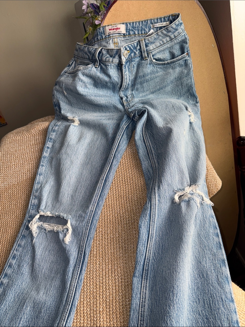 Wrangler Light Blue Distressed Women's Jeans
